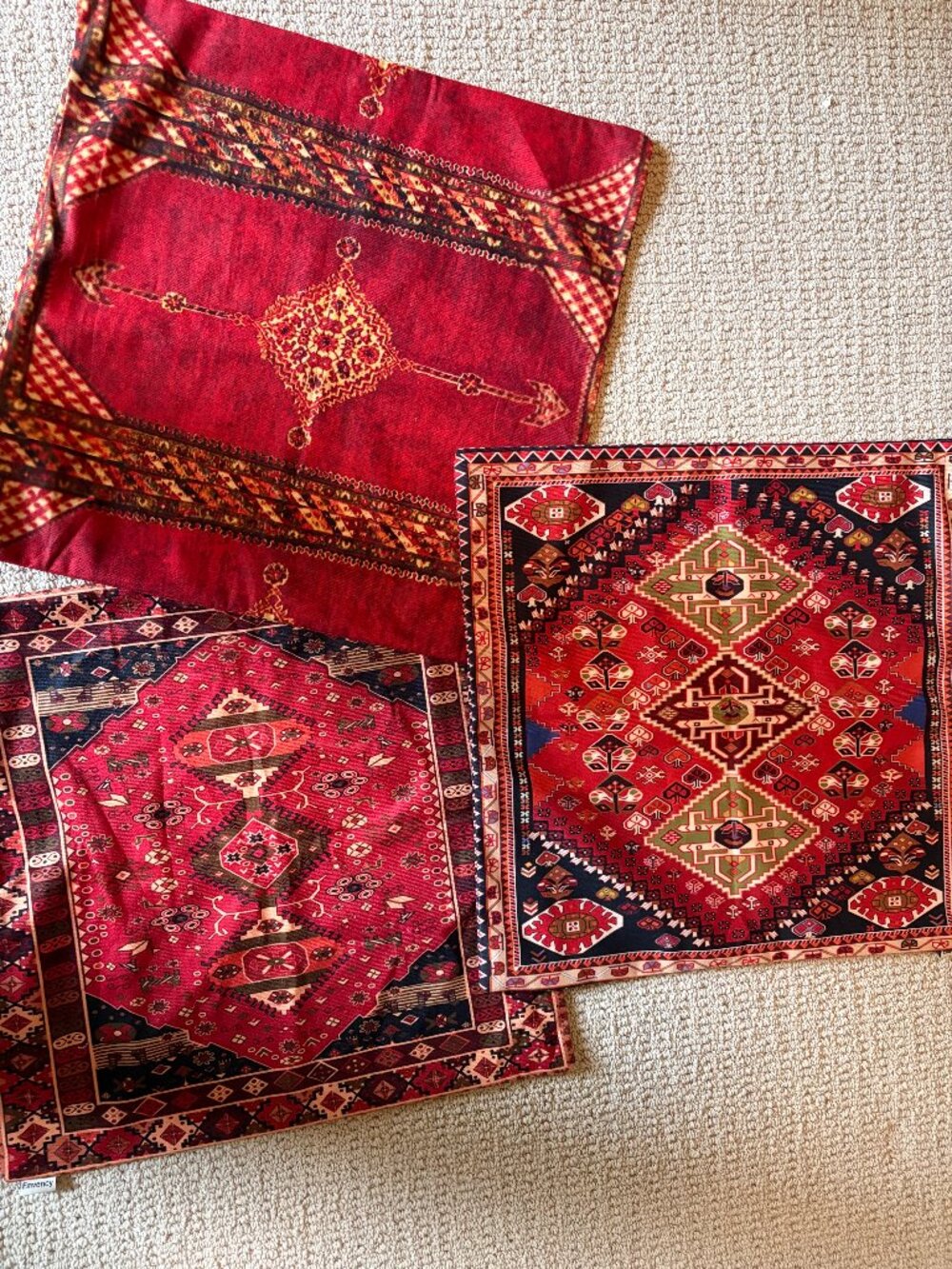 NWOT Emvency set 3 pillowcases 17x17 Vibrant tribal design